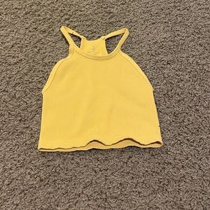 Yellow free people cropped tank top